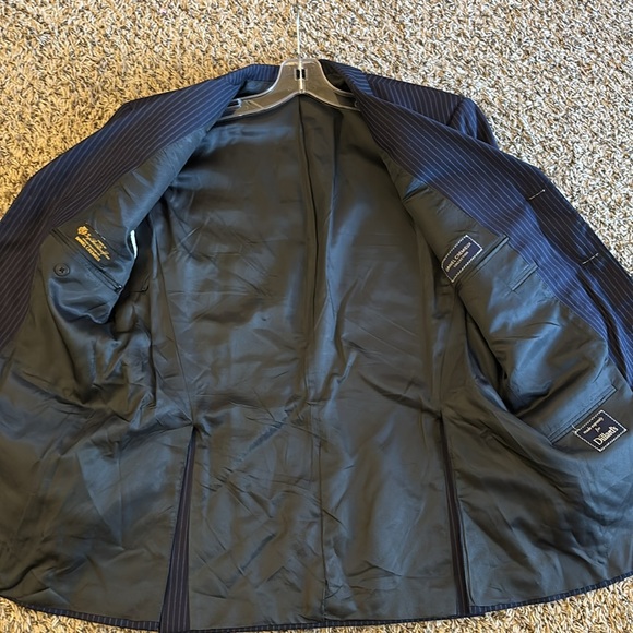 Loro Piano Blue Pinstripe Sport Jacket Blazer Men by Daniel Cremieux Size 38S - Picture 7 of 15